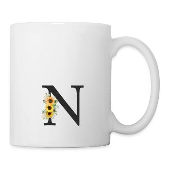 N Monogramme Tournesols - Mug blanc - blanc - Droite