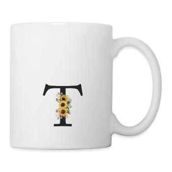 T Monogramme Tournesols - Mug blanc - blanc - Droite