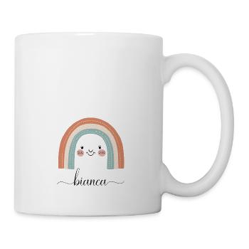 Bianca! Regenbogen, personalisierbar - Tasse - Weiß - Rechts