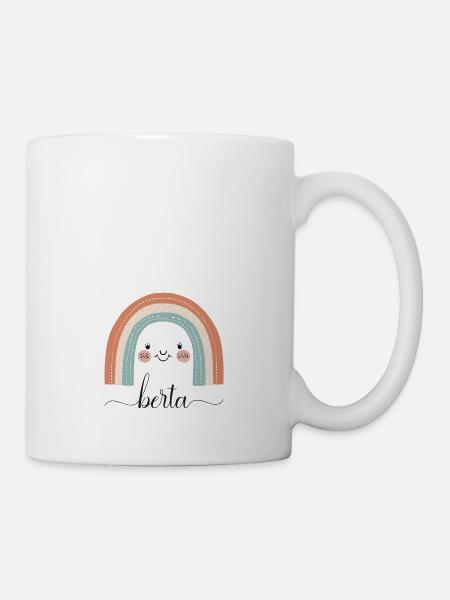 Berta! Regenbogen, personalisierbar - Tasse - Weiß