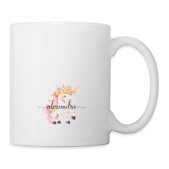 Alexandra! Unicorn flower design, customizable - Mug - white - Right