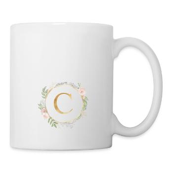Monogramme C Floral personnalisable - Mug blanc - blanc - Droite