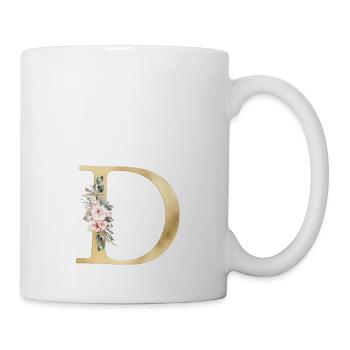 D Monogramme Floral personnalisable - Mug blanc - blanc - Droite