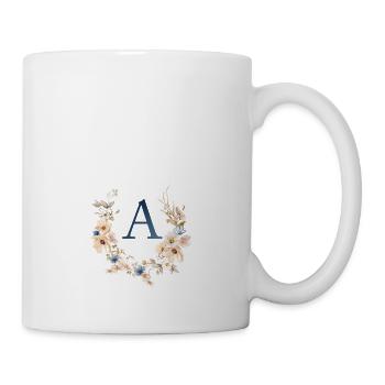 A Monogram, Floral, Boho - Mug - white - Right