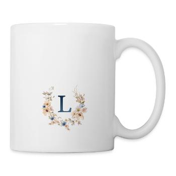 l Monogram, Floral, Boho - Mug - white - Right