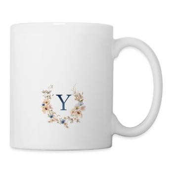 Y monogramme, Floral, Boho - Mug blanc - blanc - Droite