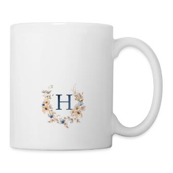 H Monogram, Floral, Boho - Mug - white - Right