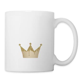 Krone Gold Glitter personalisierbar - Tasse - Weiß - Rechts