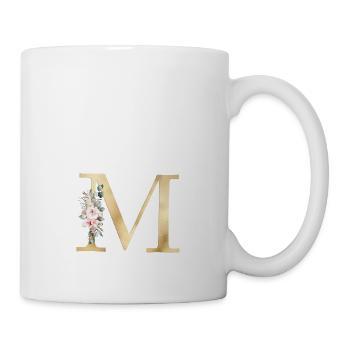 M Monogramme Floral personnalisable - Mug blanc - blanc - Droite
