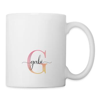 G | Monogramm | Name | Gabi |Watercolor - Tasse - Weiß - Rechts