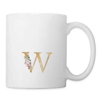 Monogramme personnalisable W Floral - Mug blanc - blanc - Droite