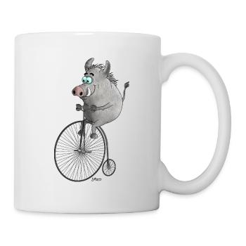 Vintage Fahrrad - Tasse - Weiß - Rechts