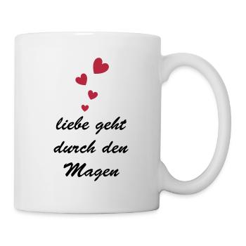 liebe geht durch den Magen - Tasse - Weiß - Rechts