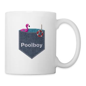 Brusttasche Poolboy Flamingo Sommer Strand Pool 3D - Tasse - Weiß - Rechts