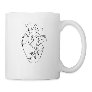 Realistisches Herz Skizze Illustration - Tasse - Weiß - Rechts