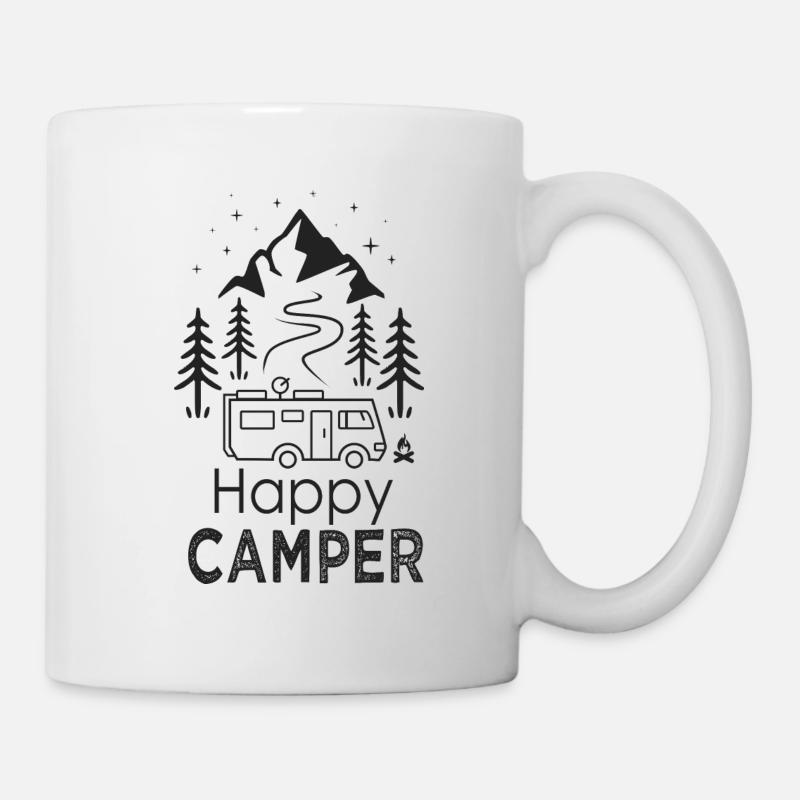Happy Camper Van Campervan cooles Camper-Geschenk - Tasse - Weiß