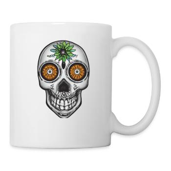 Skull Mexican Style, Día de Muertos - Tasse - Weiß - Rechts