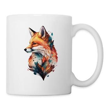 Fox Watercolor Forest Wildlife Wildlife Drawing - Mug - white - Right