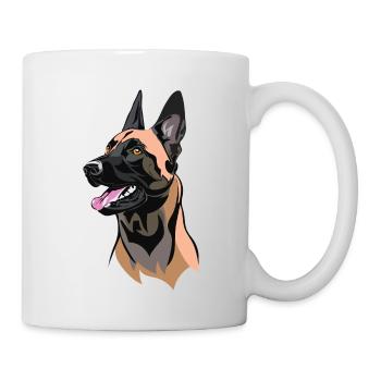 Malinois dog head - Mug - white - Right