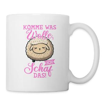 Schaf Hirte Wolle Lustiger Spruch Positiv Bauer - Tasse - Weiß - Rechts