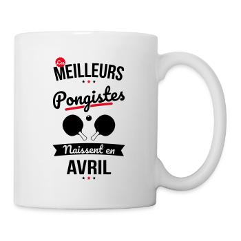 Les meilleurs pongistes naissent en Avril - Mug blanc - blanc - Droite