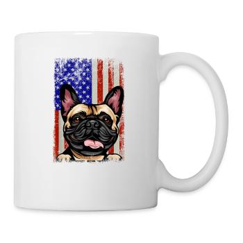 American USA Flag Dog Lovers French Bulldog - Mug blanc - blanc - Droite