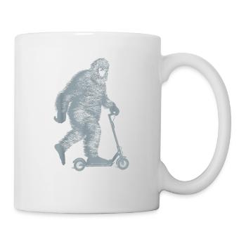 Bigfoot Sasquatch Sur Scooter Drôle Bigfoot Sasquat - Mug blanc - blanc - Droite