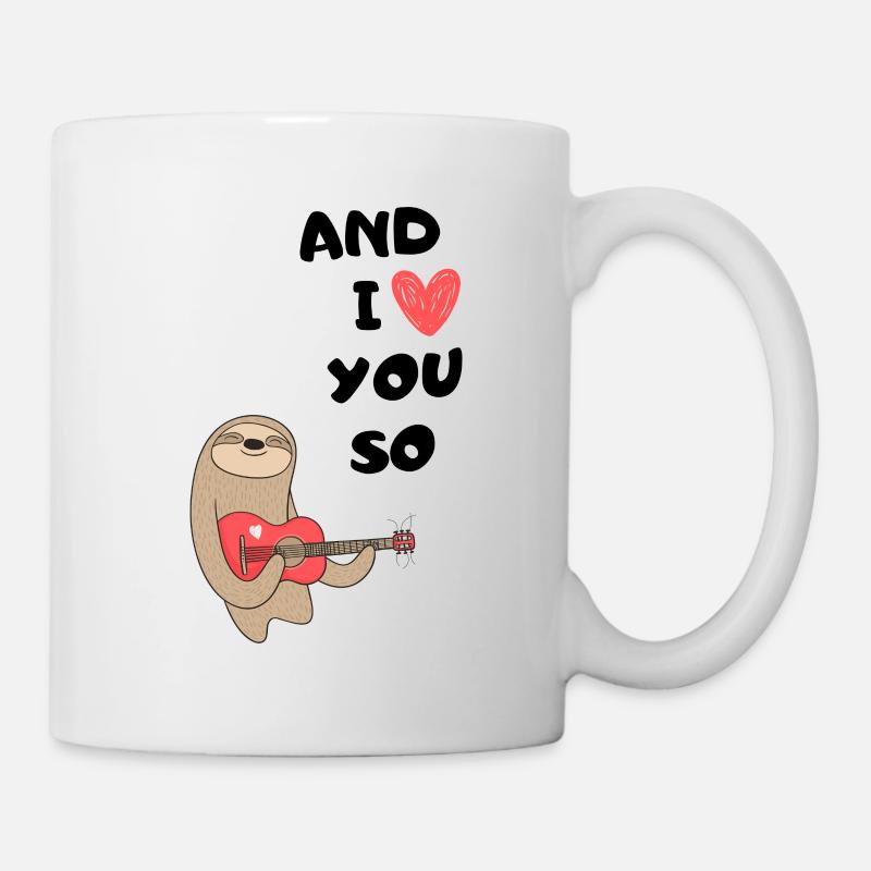 Paresseux ET JE T’AIME TELLEMENT - Mug blanc - blanc