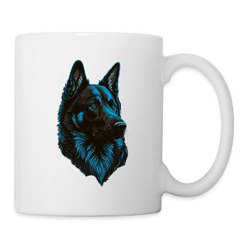 German Shepherd Head Blue - Mug - white - Right