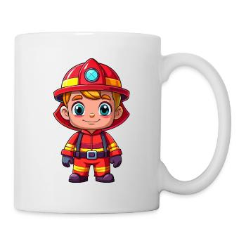 Héros en rouge le pompier - Mug blanc - blanc - Droite