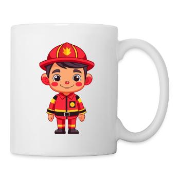 Héros en rouge le pompier - Mug blanc - blanc - Droite
