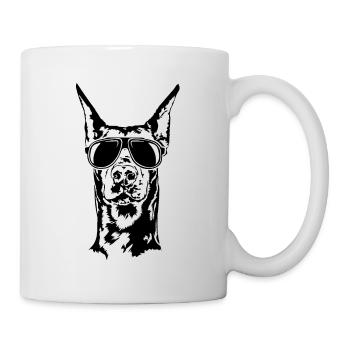 Dobermann Sonnenbrille Hunde Hundesport Wilsigns - Tasse - Weiß - Rechts