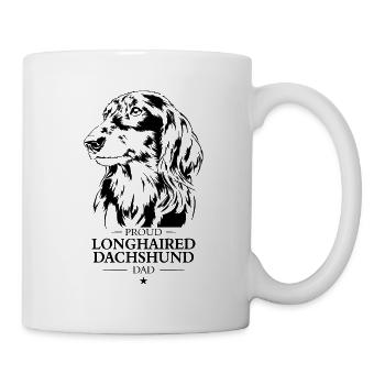 Teckel à poil long Papa Chiens Chien Wilsigns - Mug blanc - blanc - Droite