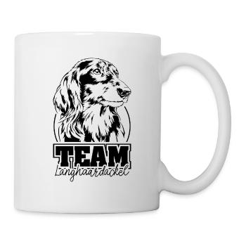 TEAM Langhaardackel Hund Hunde Wilsigns - Tasse - Weiß - Rechts