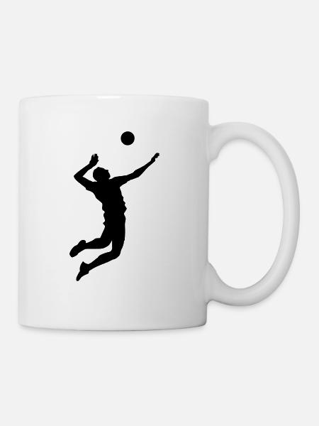 Volleyball Shirt - Beachvolleyball T-Shirt - Team - Tasse - Weiß