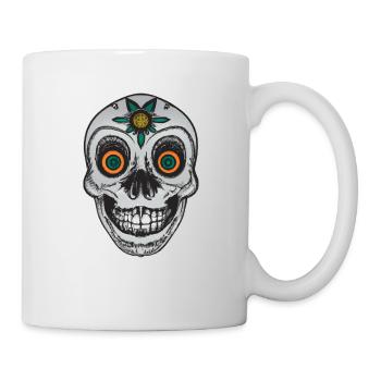 Skull Mexican Style, Día de Muertos - Tasse - Weiß - Rechts