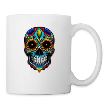 Skull Mexican Style, Día de Muertos - Tasse - Weiß - Rechts