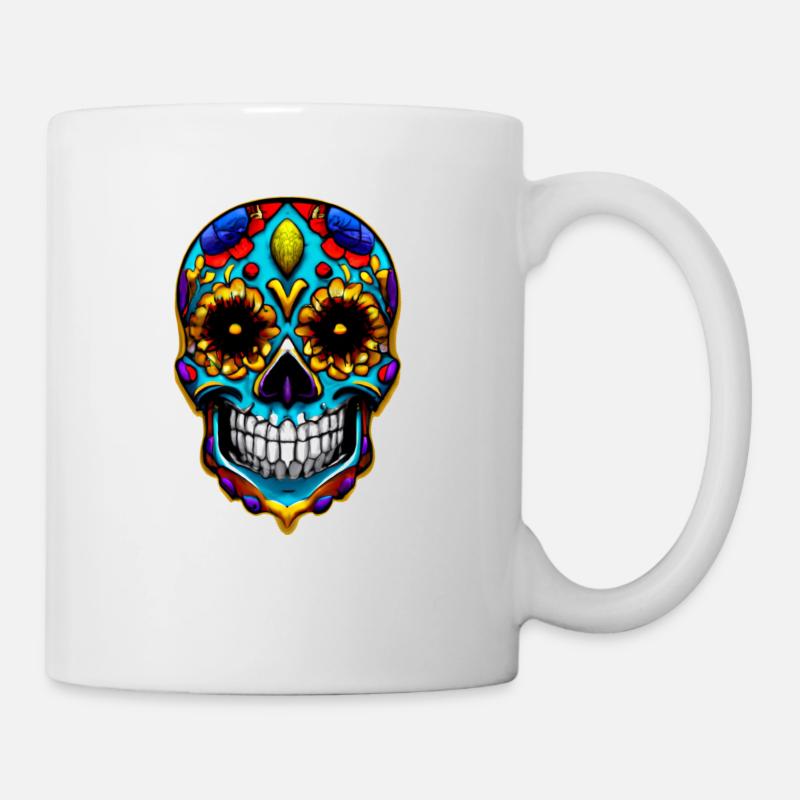 Skull Mexican Style, Día de Muertos - Tasse - Weiß