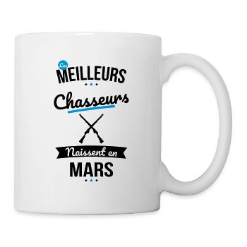 Les meilleurs chasseurs naissent en Mars - Mug blanc - blanc - Droite