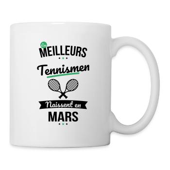 Les meilleurs tennismen naissent en Mars - Mug blanc - blanc - Droite