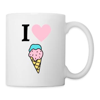 J’adore Ice Cream / Ice Cone Comic Design - Mug blanc - blanc - Droite