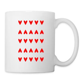 HERZ. HERZ. HEILIGER VALENTINSTAG. LIEBE. LIEBE. HERZ - Tasse - Weiß - Rechts
