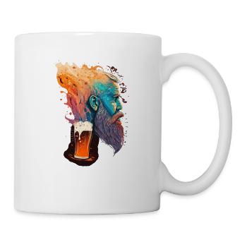 Design de bière psychédélique coloré - Mug blanc - blanc - Droite