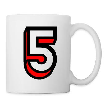 5. 5 JAHRE. 5-JÄHRIGES JUBILÄUM. GEBURTSTAG 5 JAHRE. 5 - Tasse - Weiß - Rechts