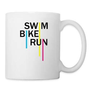 Triathlon Schwimmen Radfahren Laufen Sport - Tasse - Weiß - Rechts