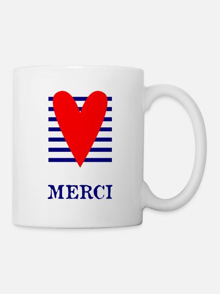 MAÎTRESSE. MAITRE. MERCI. MERCI MAÎTRESSE. COEUR - Mug blanc - blanc