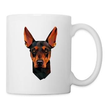 Polygone de Doberman Chien - Mug blanc - blanc - Droite