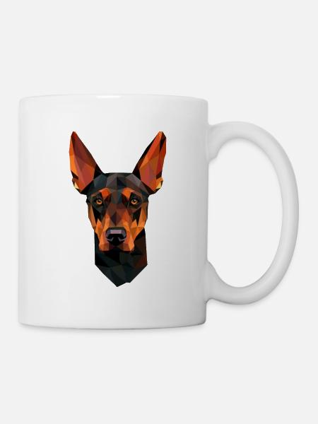 Hund Dobermann Polygon - Tasse - Weiß