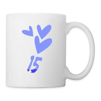 15. 15 JAHRE. 15-jähriges JUBILÄUM. GEBURTSTAG 15 JAHRE. - Tasse - Weiß - Rechts