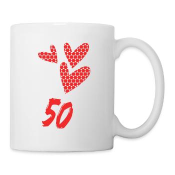 50. 50 YEARS. 50th ANNIVERSARY. BIRTHDAY 50 YEARS. - Mug - white - Right